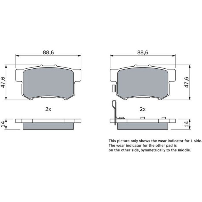 BOSCH 0 986 461 006 Bremsbelagsatz, Scheibenbremse BOSCH 0 986 461 006 Bremsbelagsatz, Scheibenbremse