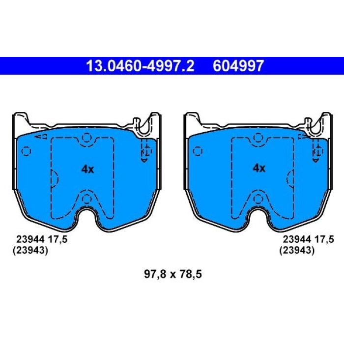 ATE 13.0460-4997.2 Bremsbelagsatz, Scheibenbremse