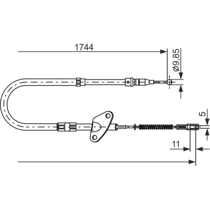 BOSCH 1 987 477 122 Seilzug, Feststellbremse BOSCH 1 987 477 122 Seilzug, Feststellbremse