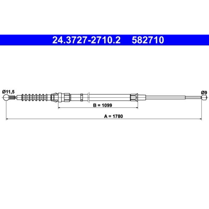 ATE 24.3727-2710.2 Seilzug, Feststellbremse ATE 24.3727-2710.2 Seilzug, Feststellbremse