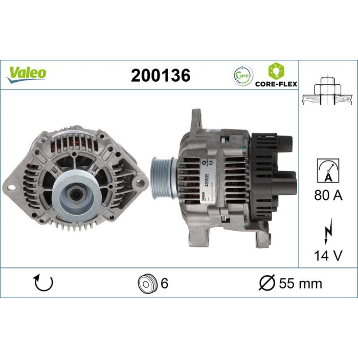 Valeo 200136 Generator CORE-FLEX Valeo 200136 Generator CORE-FLEX