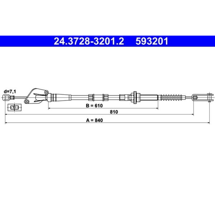 ATE 24.3728-3201.2 Seilzug, Kupplungsbetätigung ATE 24.3728-3201.2 Seilzug, Kupplungsbetätigung