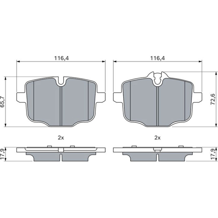 BOSCH 0 986 494 900 Bremsbelagsatz, Scheibenbremse