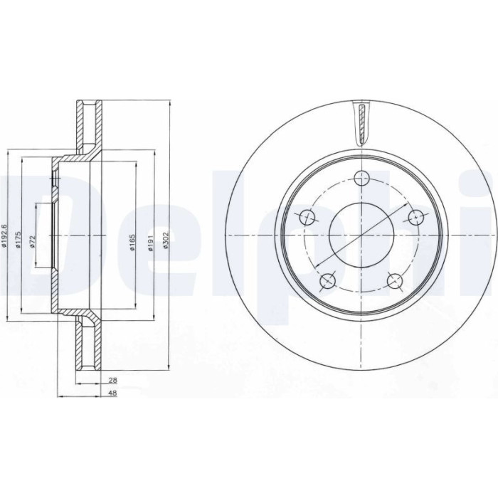 Delphi BG4259 Bremsscheibe Delphi BG4259 Bremsscheibe