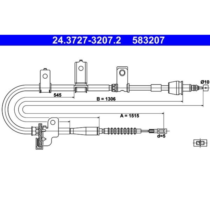 ATE 24.3727-3207.2 Seilzug, Feststellbremse ATE 24.3727-3207.2 Seilzug, Feststellbremse