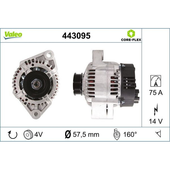Valeo 443095 Generator CORE-FLEX Valeo 443095 Generator CORE-FLEX