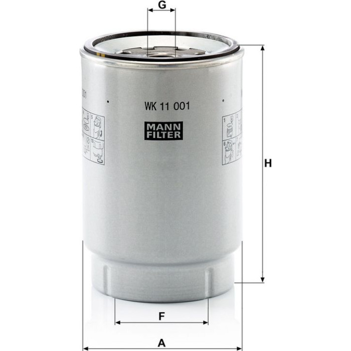 Mann-Filter WK 11 001 X Kraftstofffilter Mann-Filter WK 11 001 X Kraftstofffilter