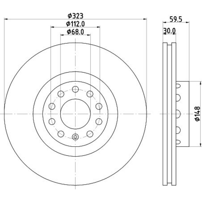Hella 8DD 355 118-611 Bremsscheibe PRO Hella 8DD 355 118-611 Bremsscheibe PRO