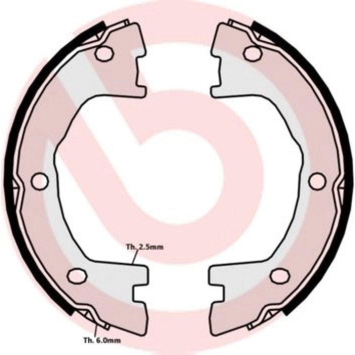 Brembo S A6 508 Bremsbackensatz, Feststellbremse ESSENTIAL LINE