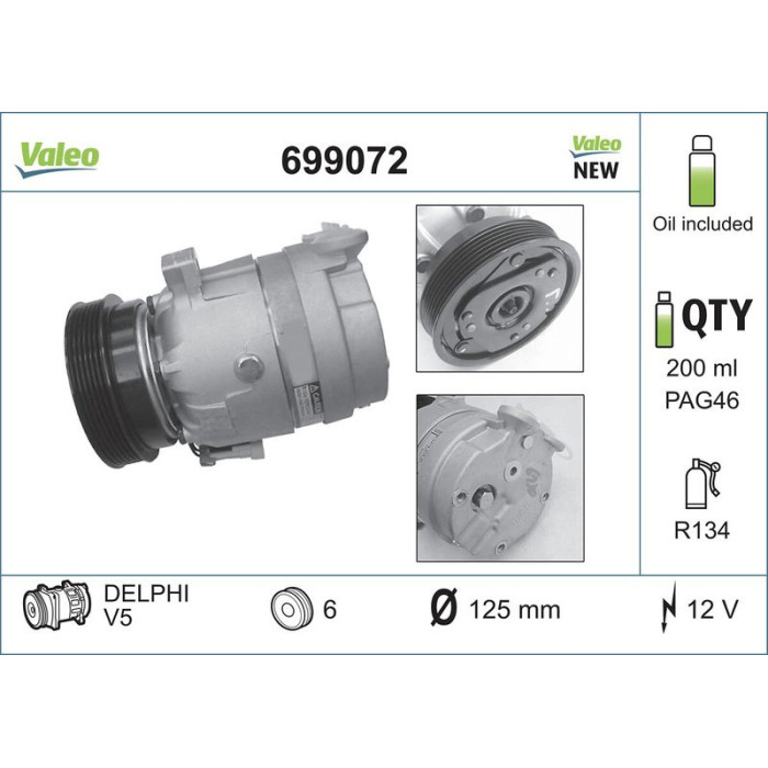 Valeo 699072 Kompressor, Klimaanlage CORE-FLEX Valeo 699072 Kompressor, Klimaanlage CORE-FLEX