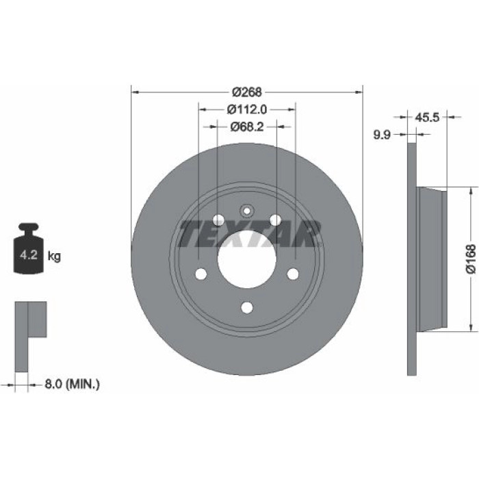 Textar 92074303 Bremsscheibe PRO Textar 92074303 Bremsscheibe PRO