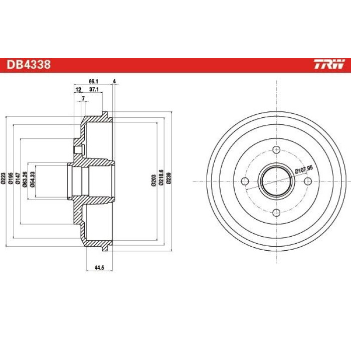 TRW DB4338 Bremstrommel TRW DB4338 Bremstrommel