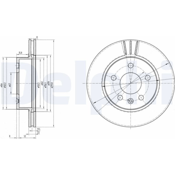 Delphi BG3296 Bremsscheibe