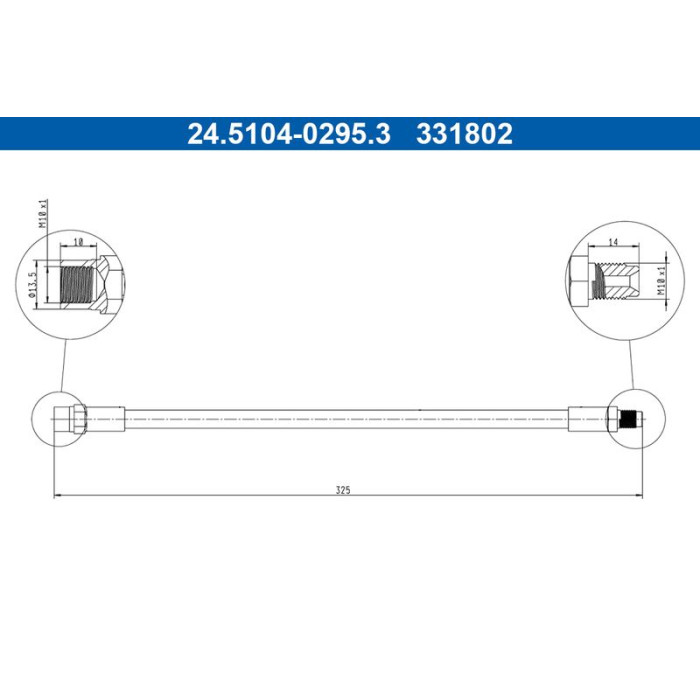 ATE 24.5104-0295.3 Bremsschlauch ATE 24.5104-0295.3 Bremsschlauch