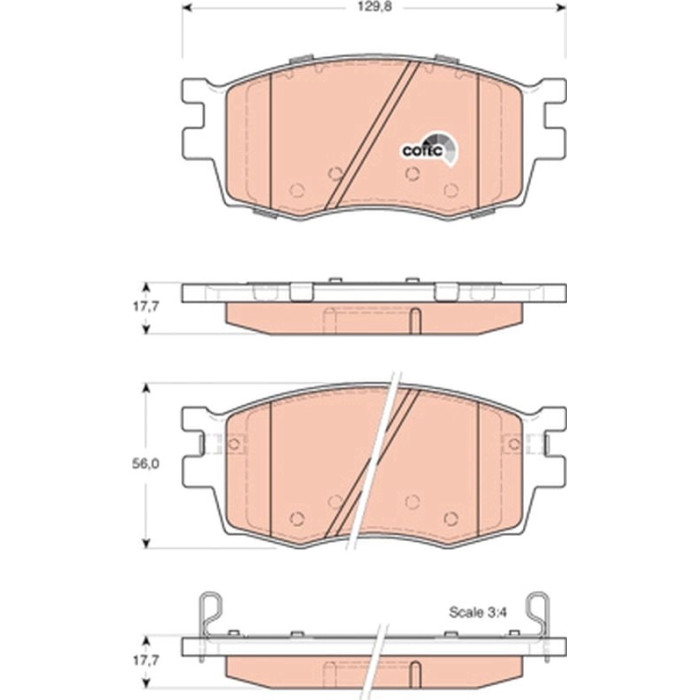 TRW GDB3420 Bremsbelagsatz, Scheibenbremse COTEC