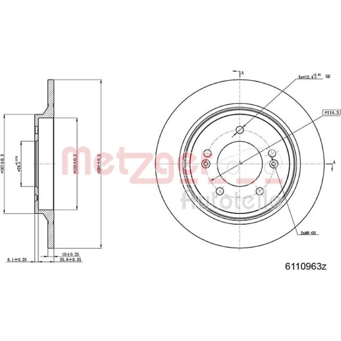 Metzger 6110963 Bremsscheibe Metzger 6110963 Bremsscheibe