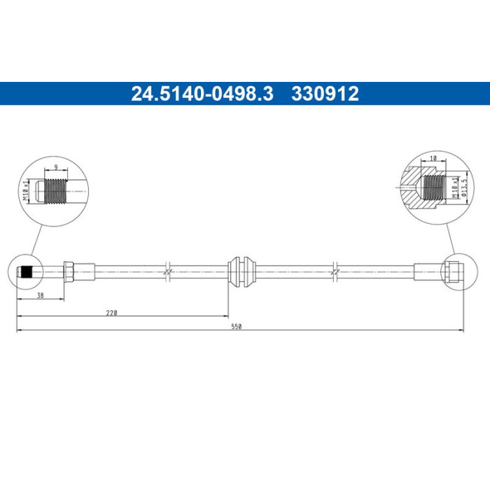ATE 24.5140-0498.3 Bremsschlauch ATE 24.5140-0498.3 Bremsschlauch