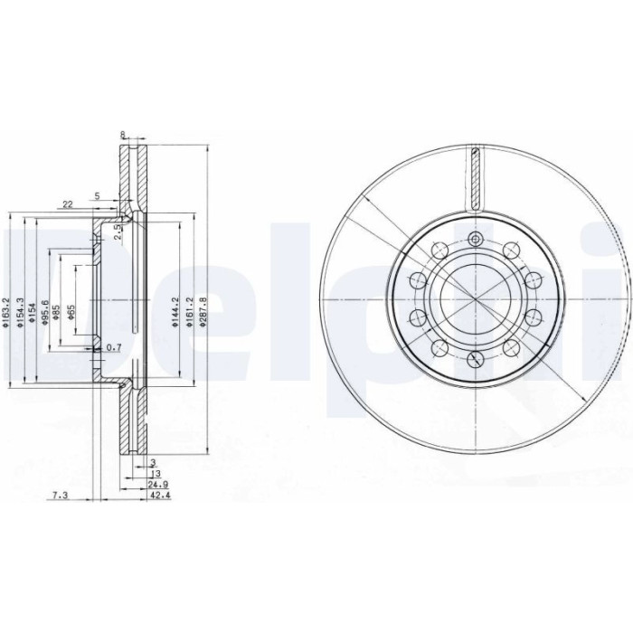 Delphi BG3833 Bremsscheibe