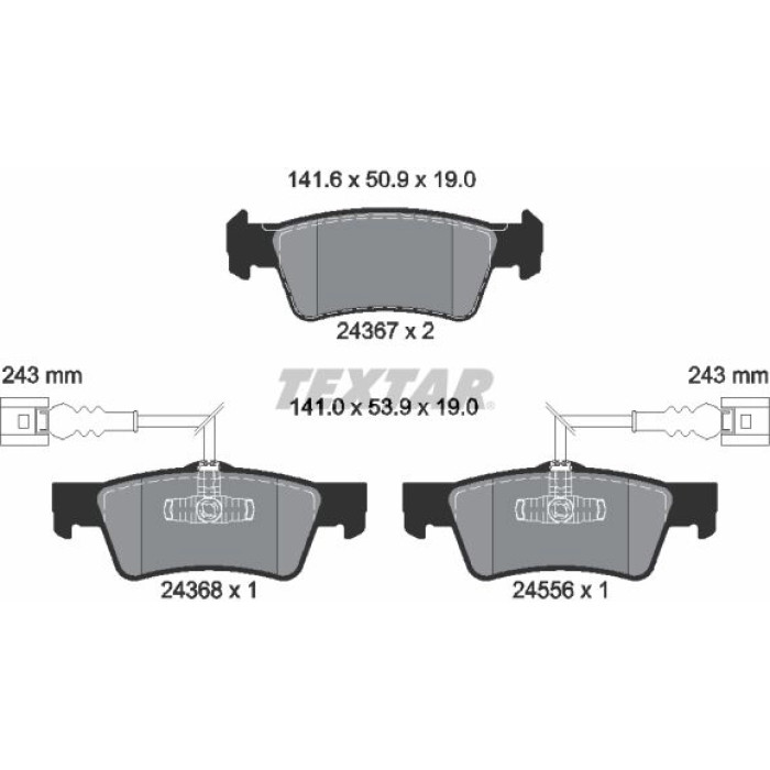 Textar 2436701 Bremsbelagsatz, Scheibenbremse Q+ Textar 2436701 Bremsbelagsatz, Scheibenbremse Q+