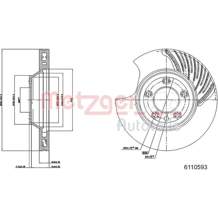 Metzger 6110593 Bremsscheibe Metzger 6110593 Bremsscheibe