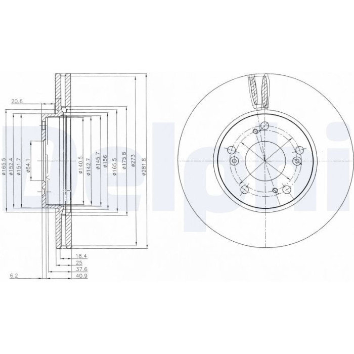 Delphi BG4119 Bremsscheibe Delphi BG4119 Bremsscheibe