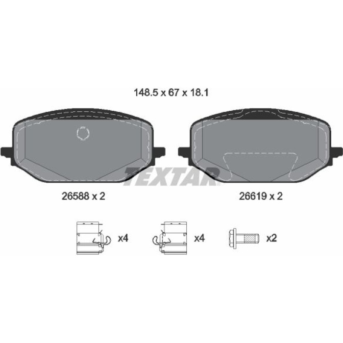 Textar 2658801 Bremsbelagsatz, Scheibenbremse Q+