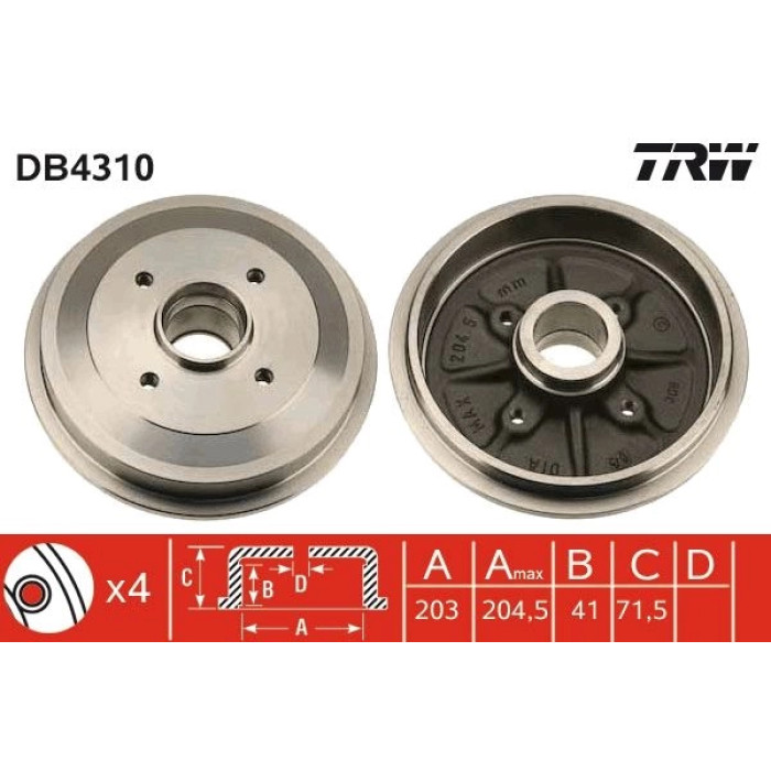TRW DB4310 Bremstrommel TRW DB4310 Bremstrommel