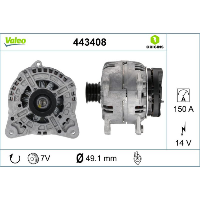 Valeo 443408 Generator ORIGINS - NEW O.E. TECHNOLOGIE Valeo 443408 Generator ORIGINS - NEW O.E. TECHNOLOGIE