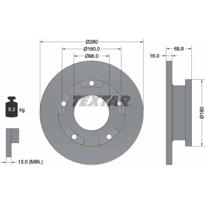Textar 92159103 Bremsscheibe PRO Textar 92159103 Bremsscheibe PRO
