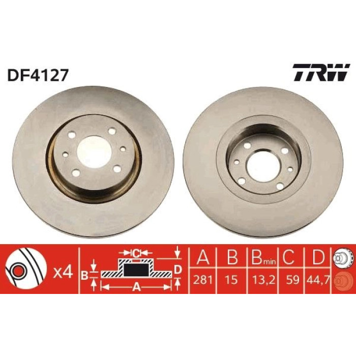 TRW DF4127 Bremsscheibe