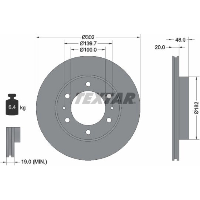 Textar 92080400 Bremsscheibe Textar 92080400 Bremsscheibe