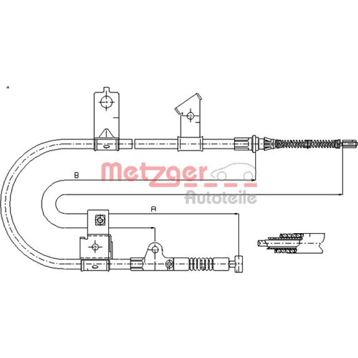 Metzger 17.0001 Seilzug, Feststellbremse Metzger 17.0001 Seilzug, Feststellbremse