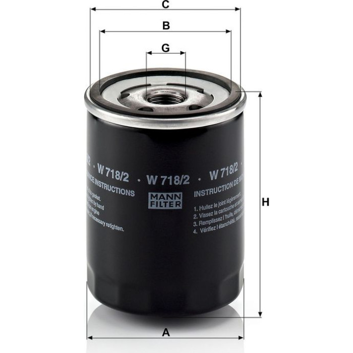 Mann-Filter W 718/2 Ölfilter Mann-Filter W 718/2 Ölfilter