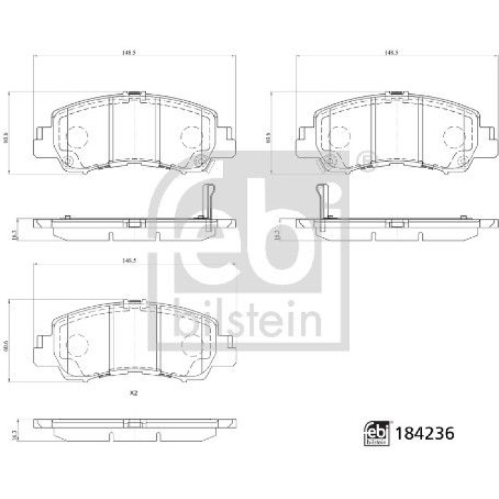 FEBI BILSTEIN 184236 Bremsbeläge FEBI BILSTEIN 184236 Bremsbeläge