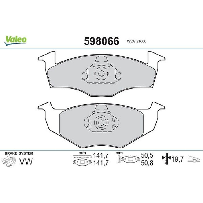 Valeo 598066 Bremsbelagsatz, Scheibenbremse Valeo 598066 Bremsbelagsatz, Scheibenbremse