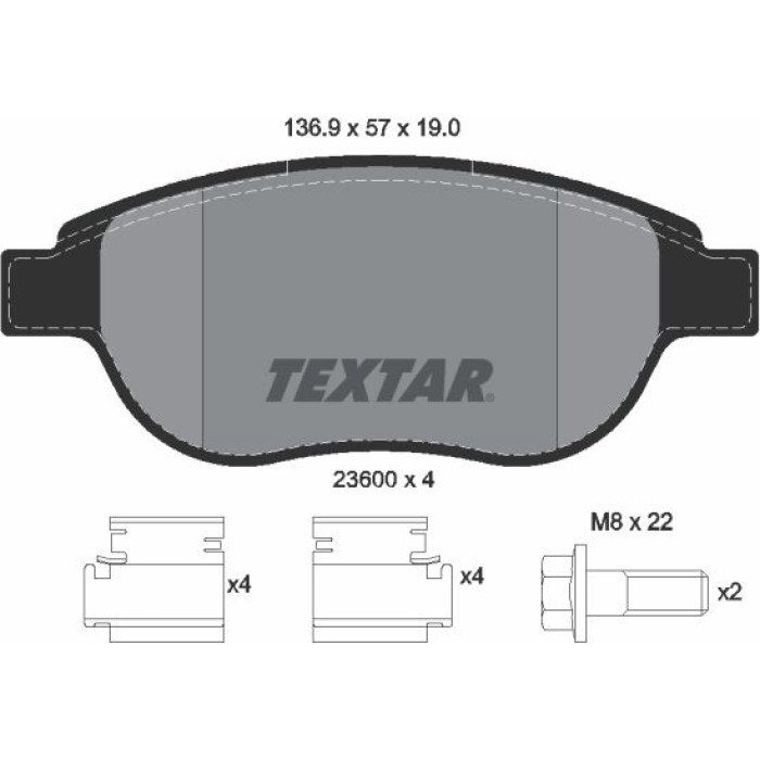 Textar 2360001 Bremsbelagsatz, Scheibenbremse Q+ Textar 2360001 Bremsbelagsatz, Scheibenbremse Q+