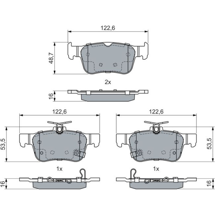 BOSCH 0 986 460 019 Bremsbelagsatz, Scheibenbremse BOSCH 0 986 460 019 Bremsbelagsatz, Scheibenbremse
