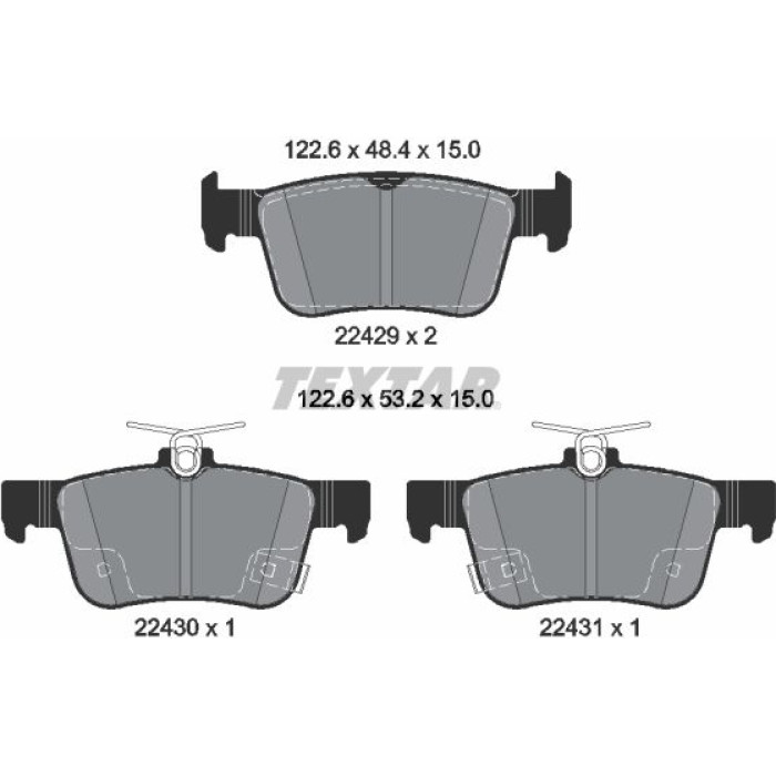 Textar 2242901 Bremsbelagsatz, Scheibenbremse Q+ Textar 2242901 Bremsbelagsatz, Scheibenbremse Q+