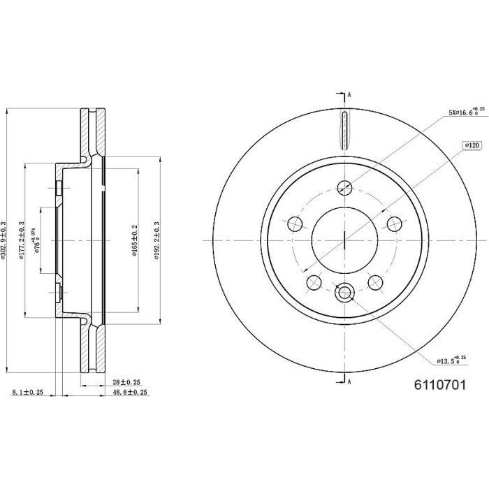 Metzger 6110701 Bremsscheibe