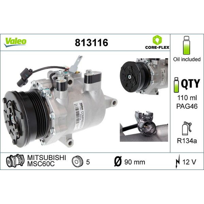 Valeo 813116 Kompressor, Klimaanlage CORE-FLEX Valeo 813116 Kompressor, Klimaanlage CORE-FLEX