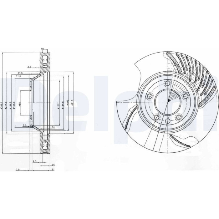 Delphi BG9774 Bremsscheibe Delphi BG9774 Bremsscheibe