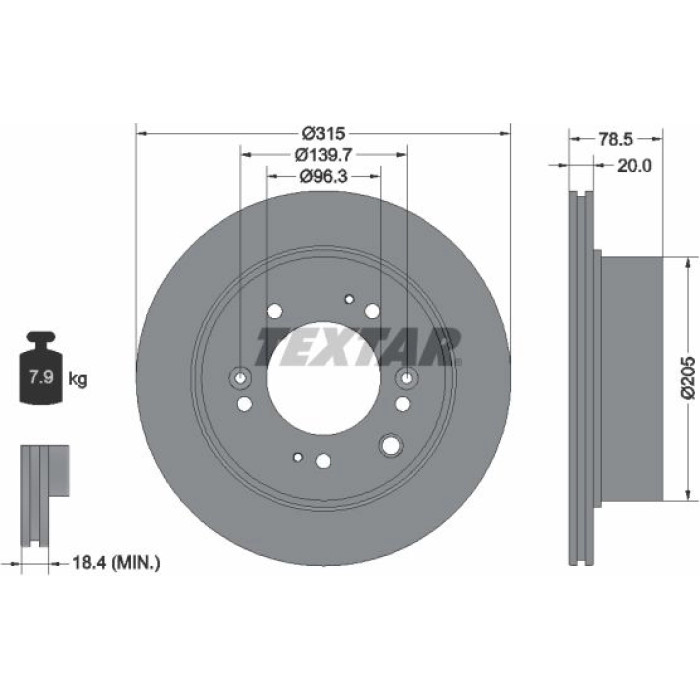 Textar 92205000 Bremsscheibe