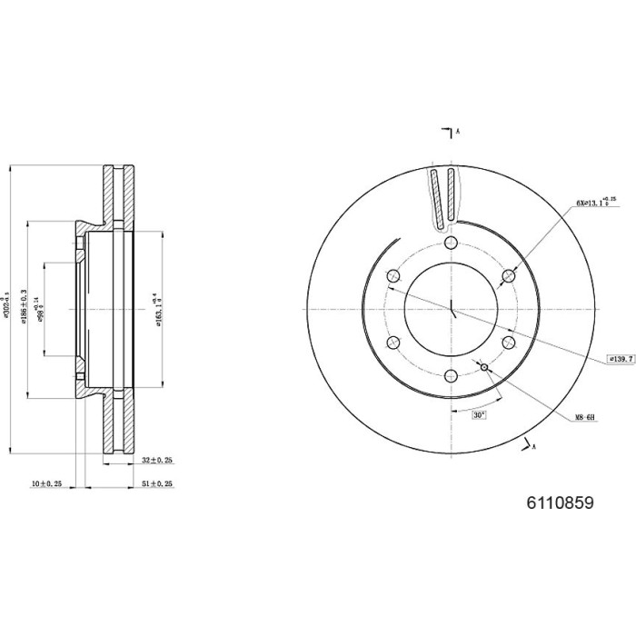 Metzger 6110859 Bremsscheibe