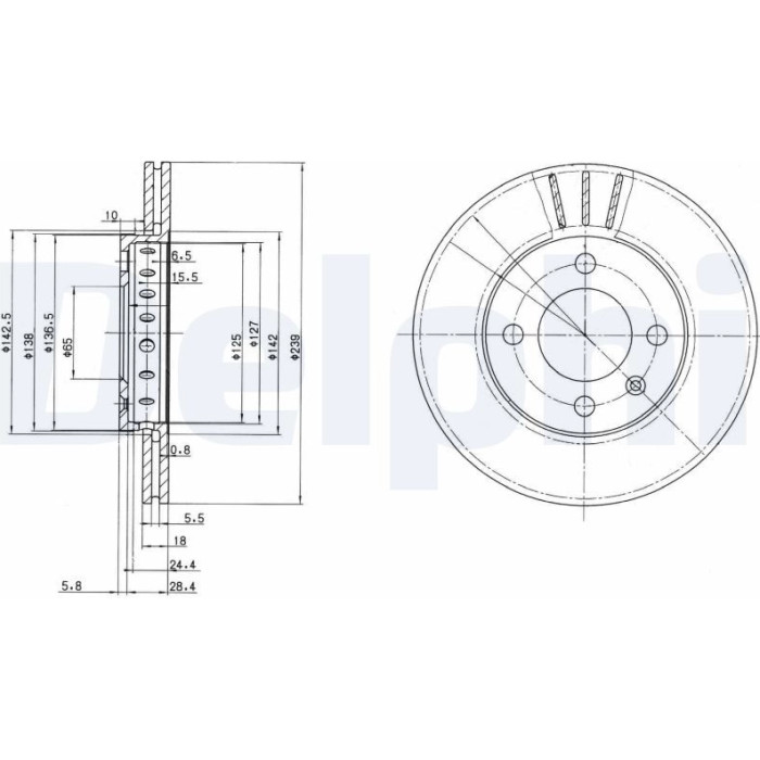 Delphi BG2982C Bremsscheibe Delphi BG2982C Bremsscheibe
