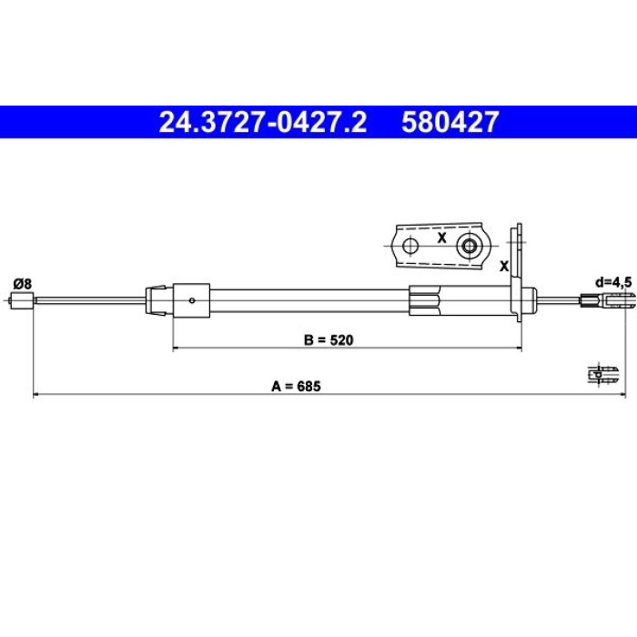 ATE 24.3727-0427.2 Seilzug, Feststellbremse ATE 24.3727-0427.2 Seilzug, Feststellbremse