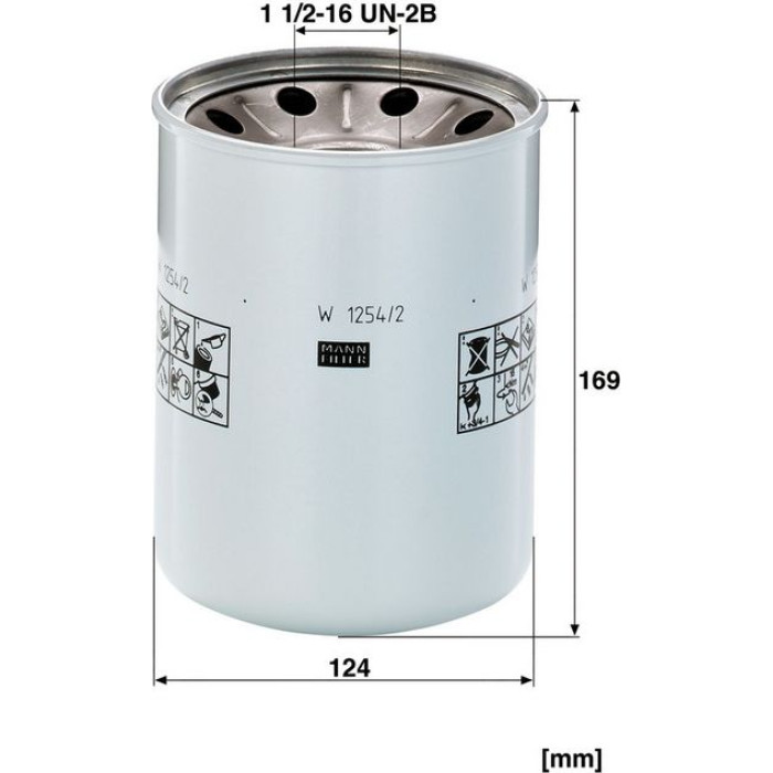 Mann-Filter W 1254/2 X Filter, Arbeitshydraulik Mann-Filter W 1254/2 X Filter, Arbeitshydraulik