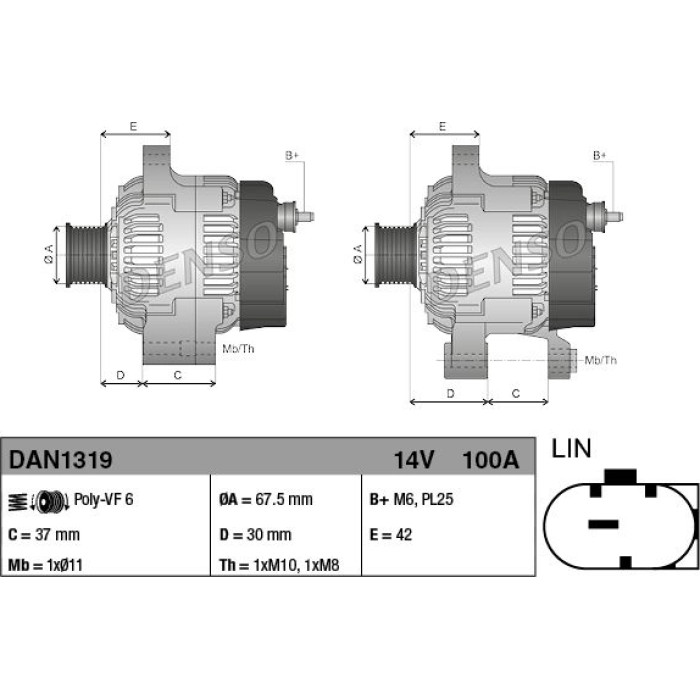 Denso DAN1319 Generator