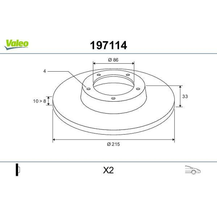 Valeo 197114 Bremsscheibe Valeo 197114 Bremsscheibe
