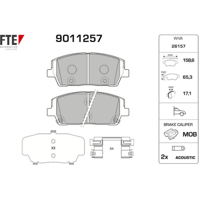 FTE 9011257 Bremsbelagsatz, Scheibenbremse FTE 9011257 Bremsbelagsatz, Scheibenbremse