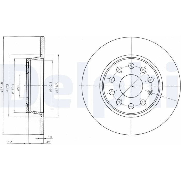 Delphi BG4324 Bremsscheibe Delphi BG4324 Bremsscheibe